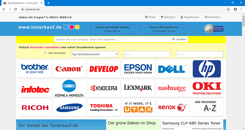 tonerkauf.de, Toner und Tintenpatronen